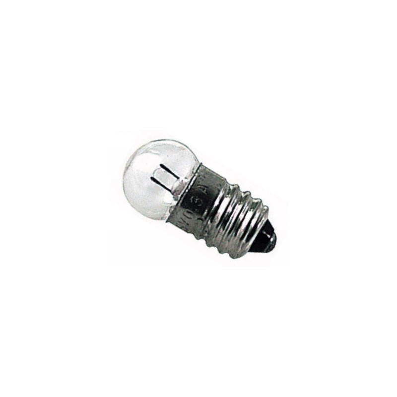 Screw sphere lamp with filament for torches 2,5v transparent glass