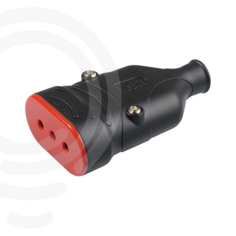 Anti-crushing black rubber socket 10A 250V
