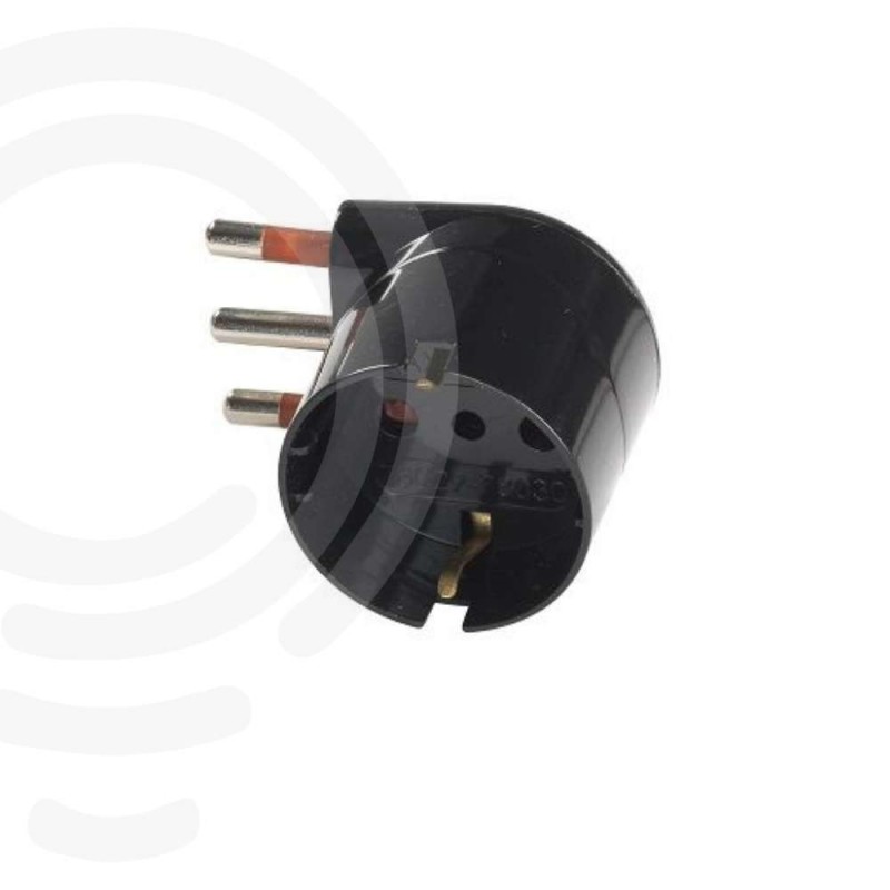 Home electrical adapter schuko plug 10A 250V Black ultra-flat