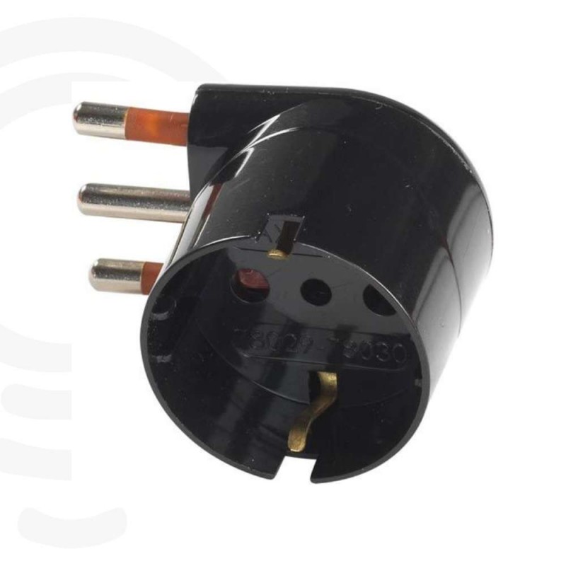 16A 250V schuko domestic black adapter