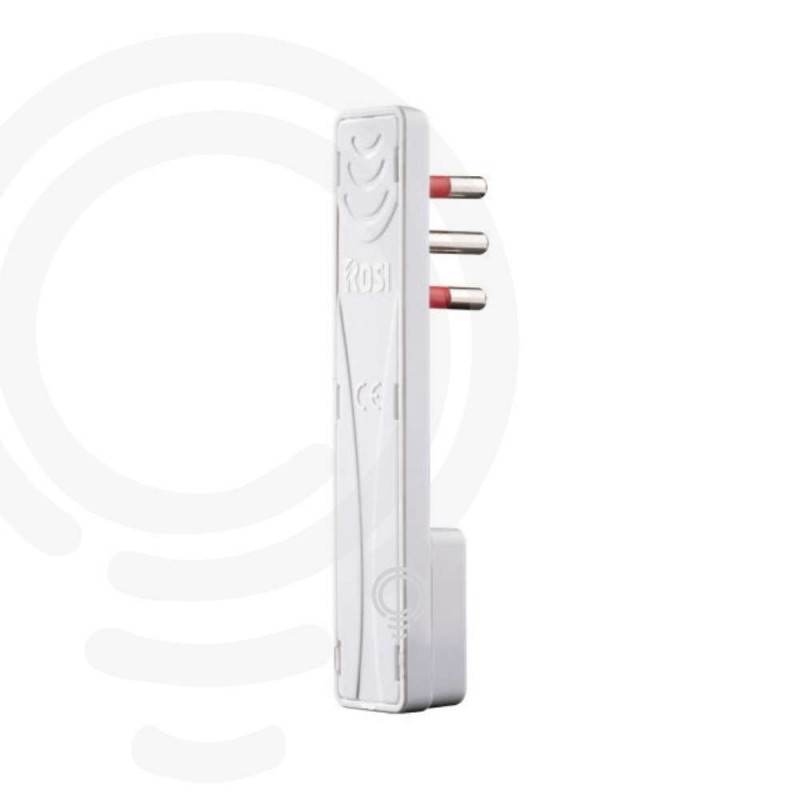 White ultra-flat plug to Italian standard 90° 10A 2P T 250V