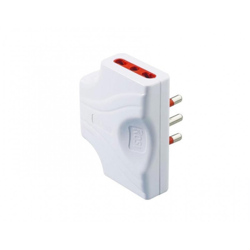Triple extra-flat electric plug 3 sockets 10/16 plug 16A T white