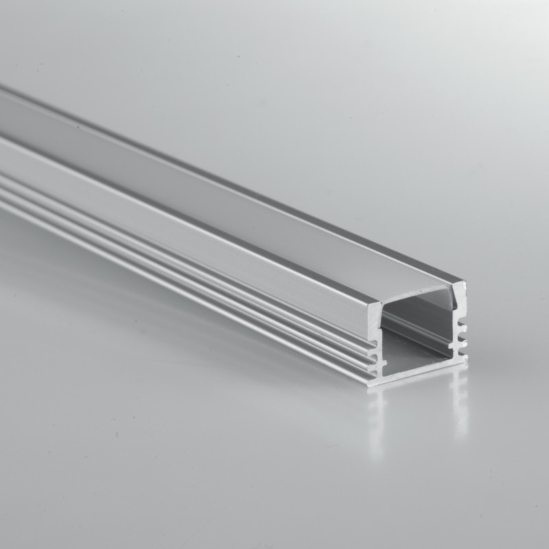 Profilo Silver Diffusore Opale con Tappi e Staffette Inclusi per Strip LED 100x1.7x1.2cm