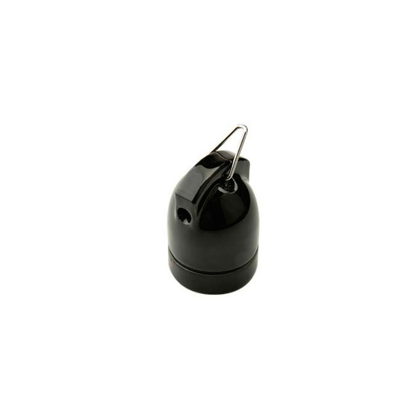 BLACK ceramic lamp holder e27 edison mm50 weatherproof lighting