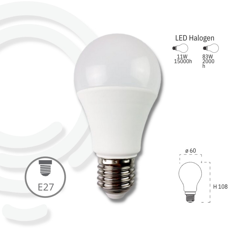 LED-Glühbirne E27 11 W 1050 lm 6500 K 60 x 108 mm 150000 Std. Cri80