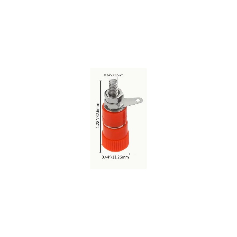 Red female panel bushing, hole d.4mm