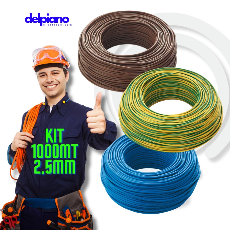 1000 m single-core cable kit, 2.5 mm section, power and versatility for your electrical installations