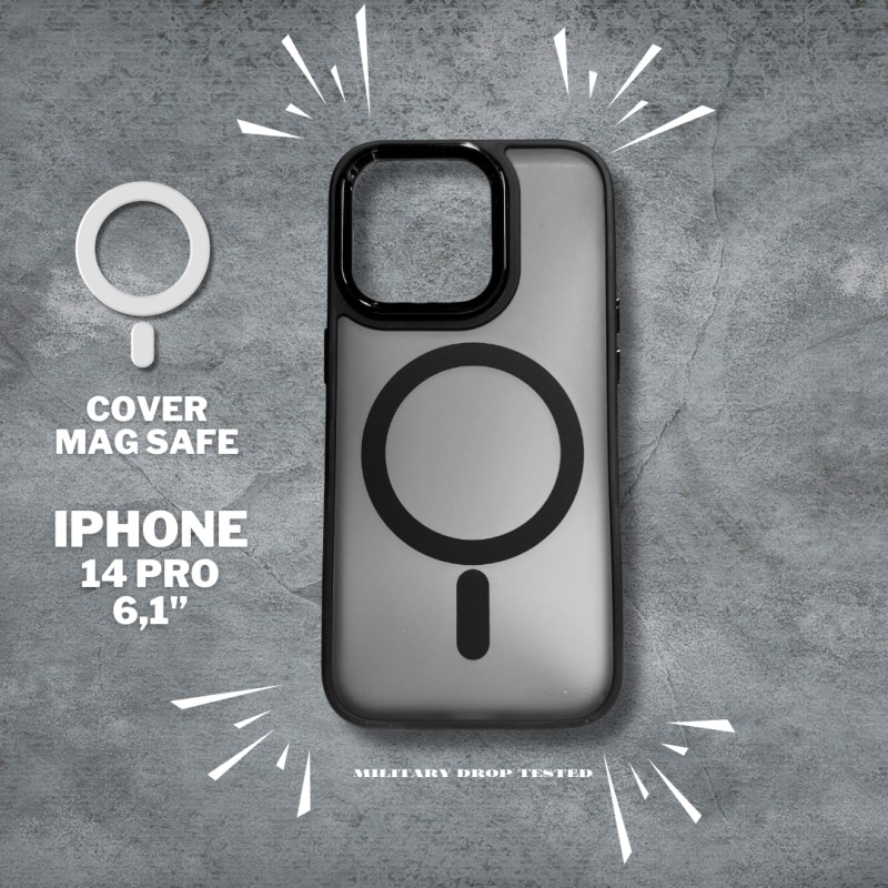 Cover Opaca con MagSafe per iPhone 14 Pro nero Protezione Robusta e Stile Elegante