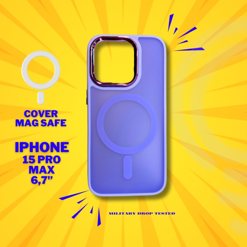 Cover Opaca MagSafe iPhone 15 Pro Max Viola Protezione Robusta per il Tuo  Smartphone