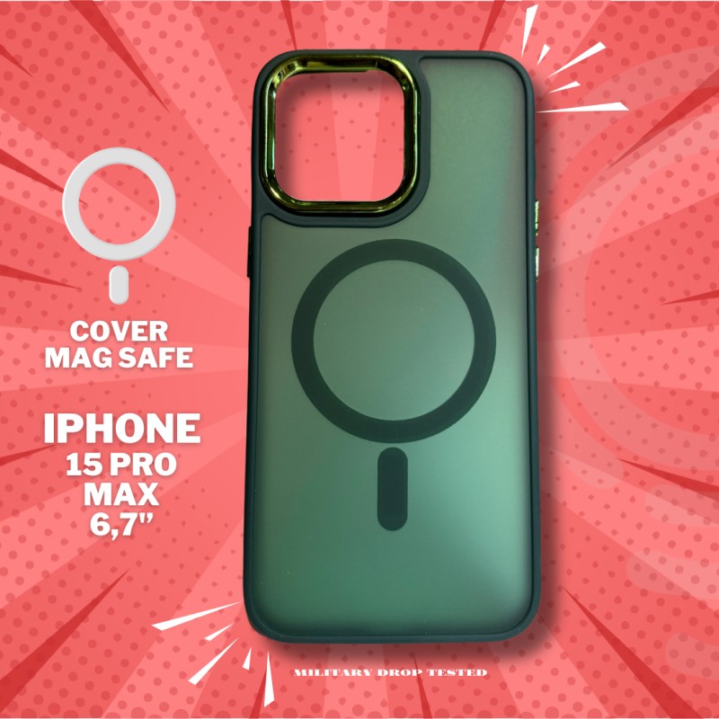 Grüne matte Hülle für iPhone 15 Pro Max Robuster Schutz und eleganter Stil mit MagSafe