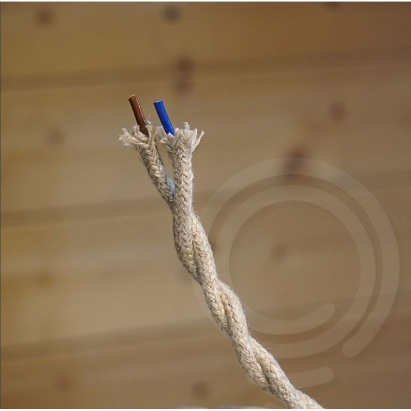 Câble de lustre tissu de soie tressé corde de jute 2x0,75mm