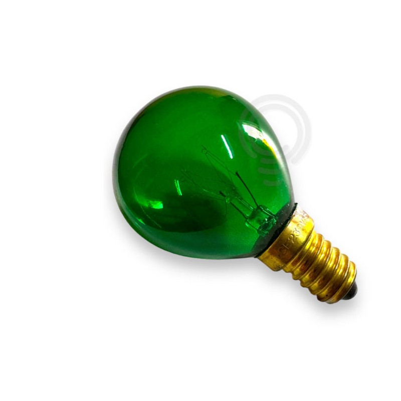 Lampada incandescenza sfera colorata verde e14 45x70 15w